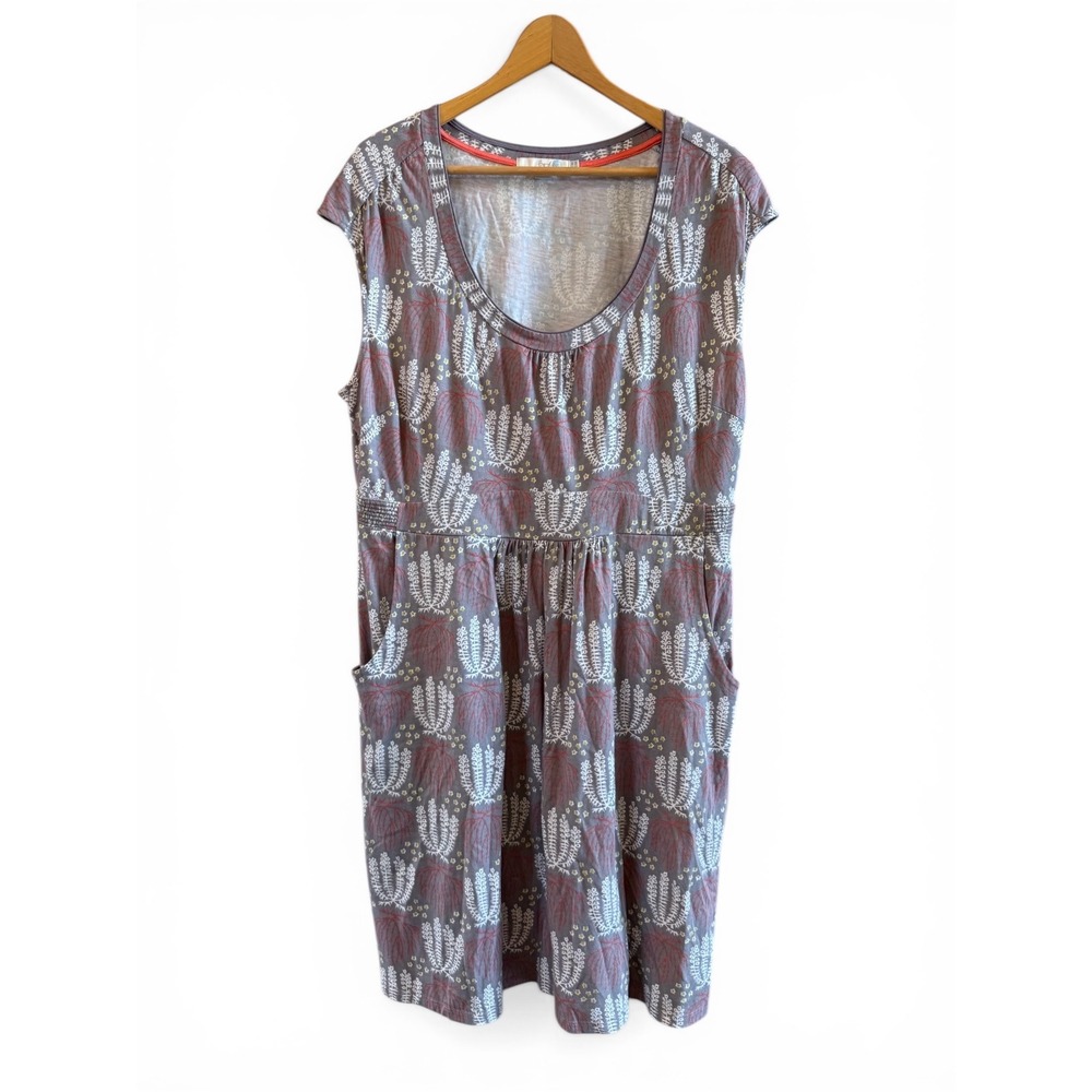 Boden Sleeveless Jersey Knit Knee Length Cap Sleeve Plus Size Dress Size 14 R